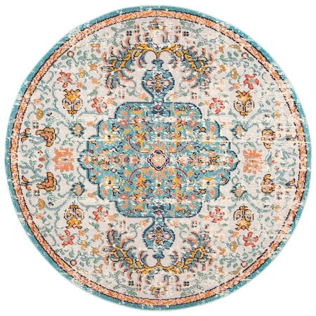 Safavieh 3 x 3 ft. Madison 400 Power Loomed Round Area Rug; Grey & Light Blue MAD447F-3R